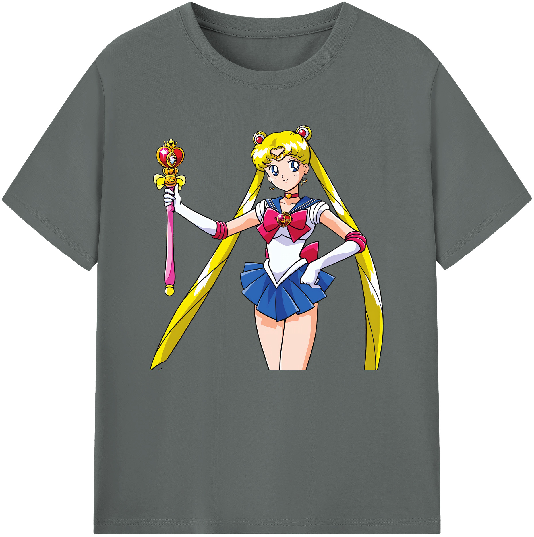 （画像用） 美少女戦士セーラームーン 月野 うさぎ つきの うさぎ Sailor Moon Tsukino Usagi 綿100％ メンズ半袖Tシャツ｜肌触りやわらか＆通気性